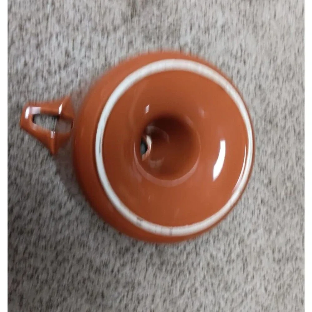 Ceramic Pot Burnt Orange With Lid Handles